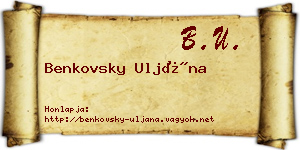 Benkovsky Uljána névjegykártya